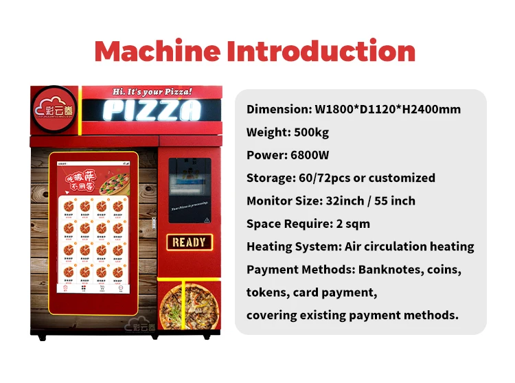 Manufacturing Supply Indoor Luxury Card Payment Intelligent Pizza Maker Vending Machine Automat