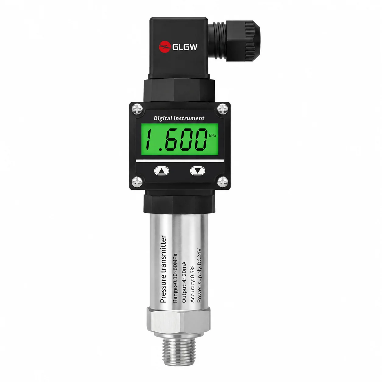 High Precision 0.2% Digital Pressure Transmitter with LED LCD Display 4-20mA RS485 Pressure Sensor for Liquid Cooling CDU PX300