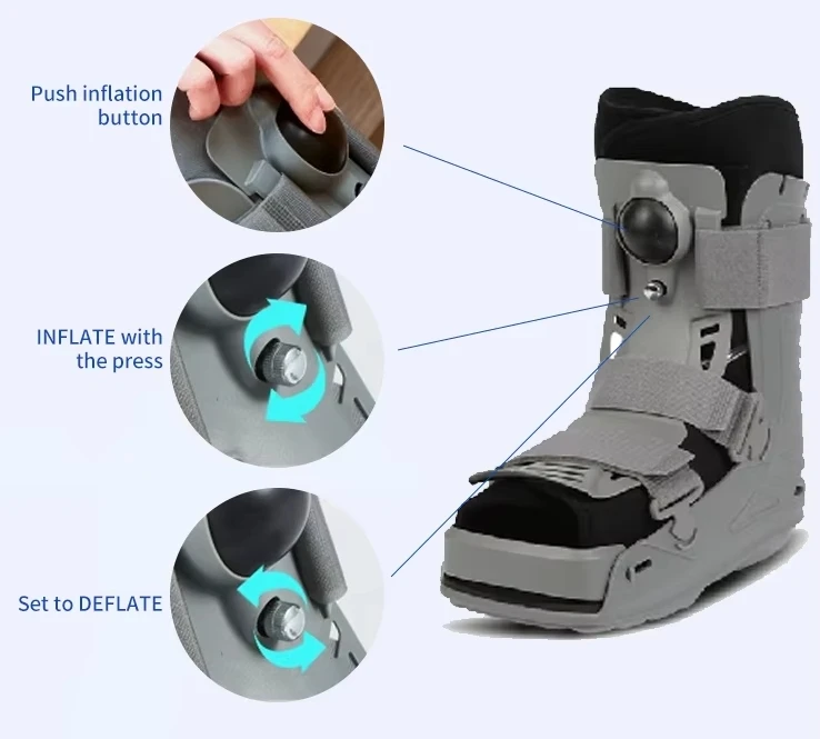 Medical Aircast Walking Boot After Surgery Orthopedic Ankle Boot Pneumatic Walker Brace Adjustable Orthopedic Boots