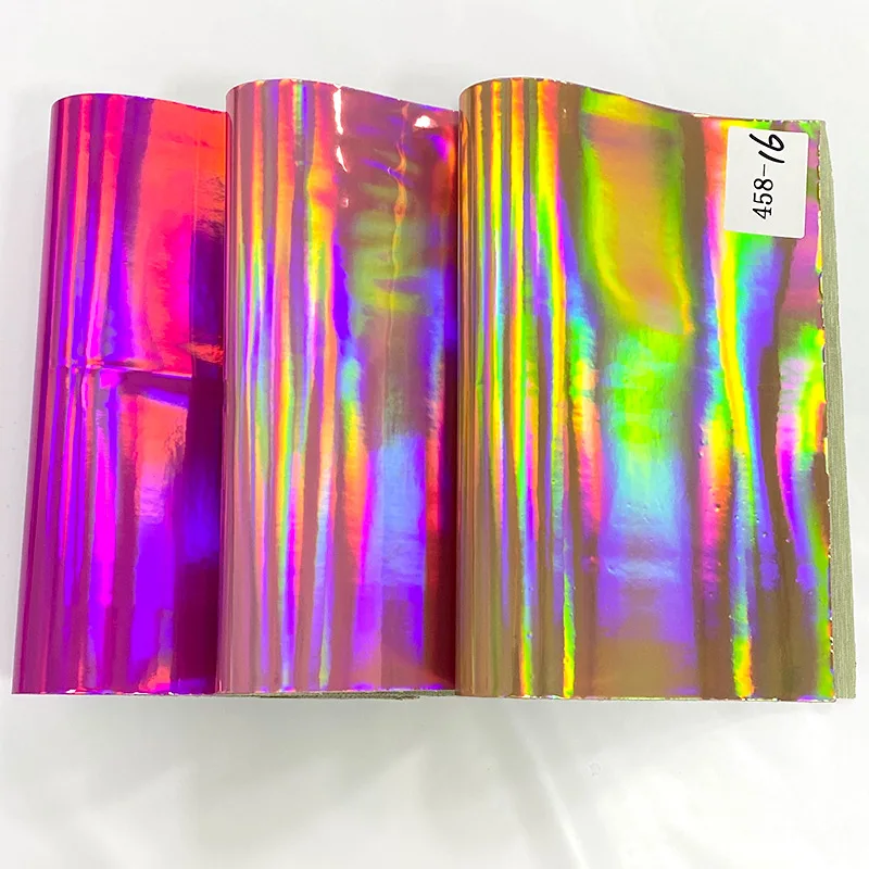TPU Surface Solid Color Metallic Mirror Effect Faux Leather Sheets Artificial Reflective Fabric for Bag Decorative Leatherette