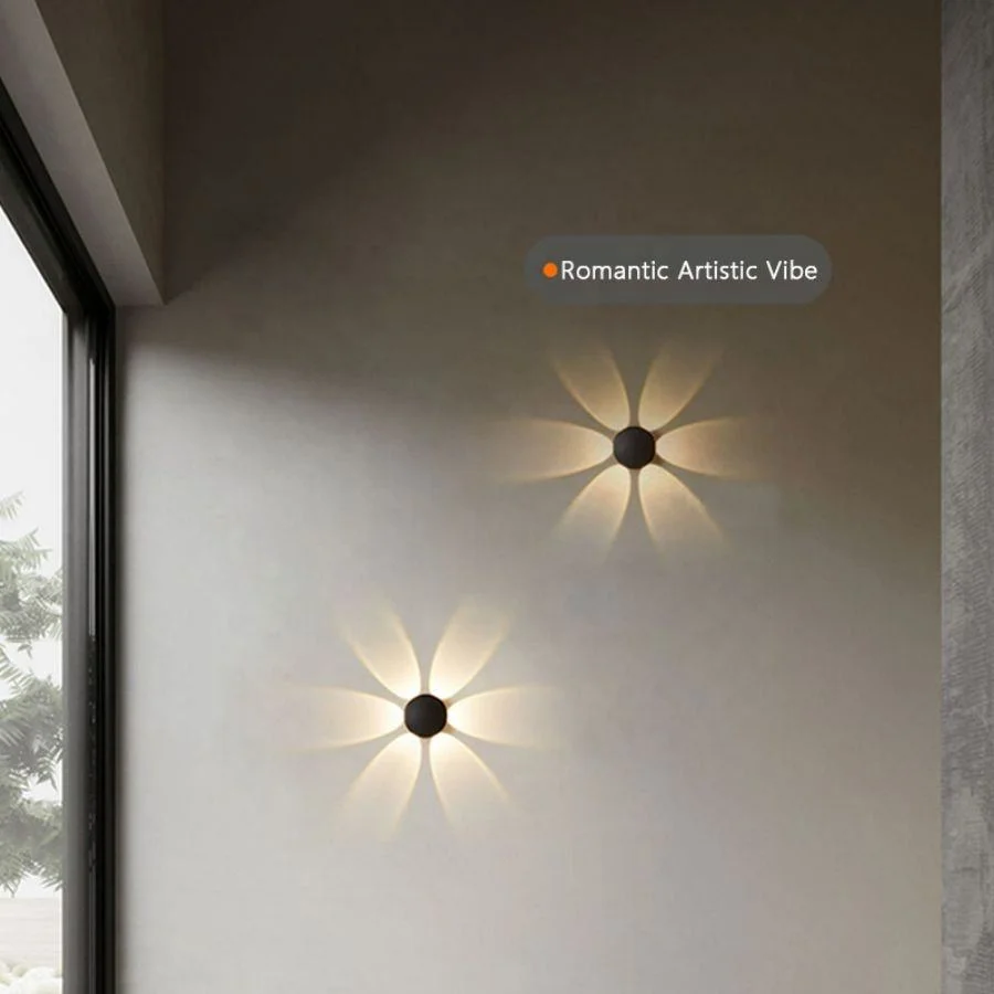 Modern Minimalist LED Wall Lamp Indoor IP65 Waterproof 5W Black Warm White Living Room Corridor Light AC85~265V