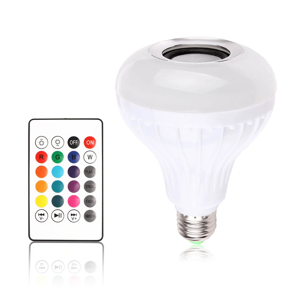 Dimmable  2700K-6500K  Music Speaker  LED RGB+C+W Smart Bulb with Remote