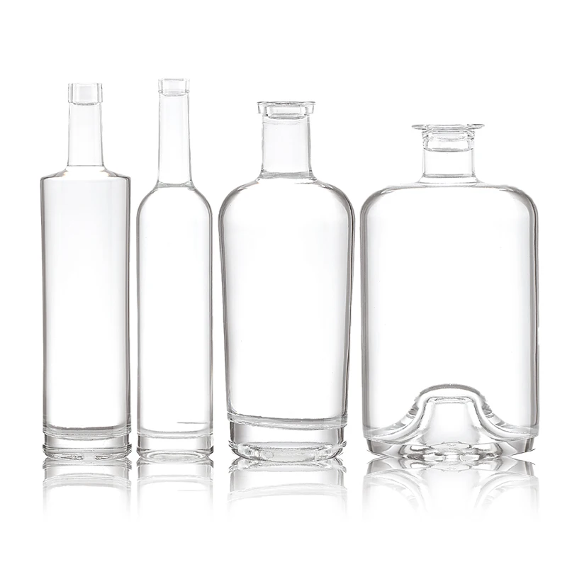 Clear Frosted Glass Wine Bottles 375ml 500ml Ice Liquor For Vodka Gin Whiskey White Spirit Empty 1945