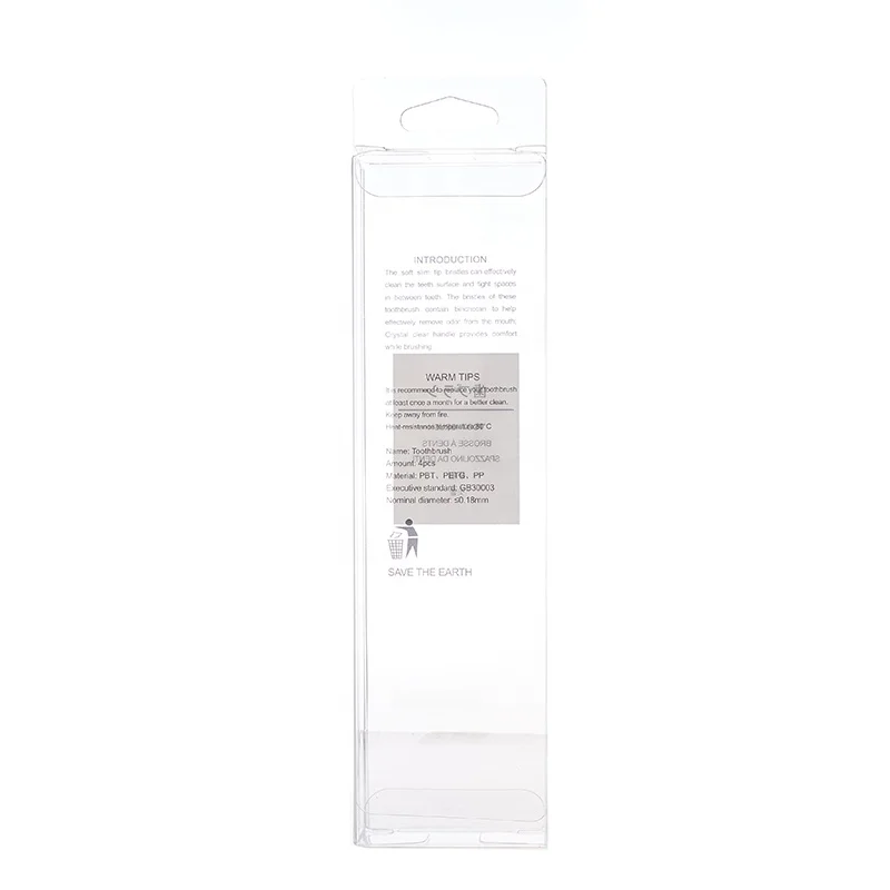 Good Quality Custom Box clear Cuboid PVC Plastic Box Transparent Plastic Tooth Brush Packaging Box