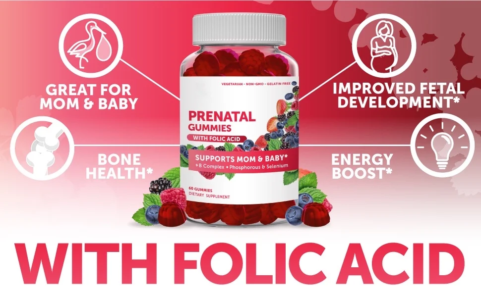 All Natural Prenatal Vitamins Gummies For Women With Iron And Folic