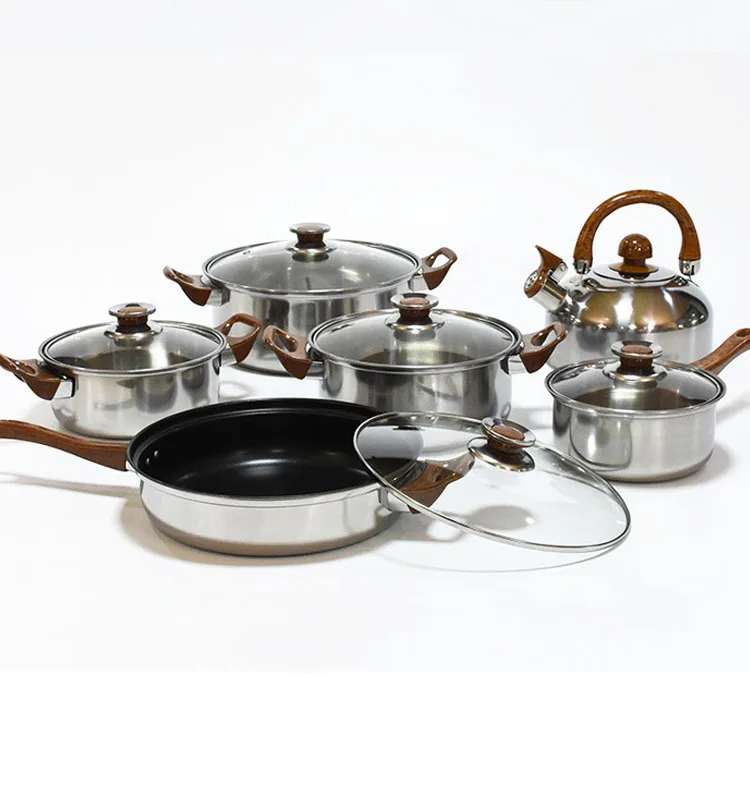 Wholesales Low Price Pots And Pans Set 12pcs Multifunction Stainless