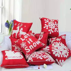 100% Cotton Christmas pillow embroidery cushion cover home decoration pillow cover for sofa NO 6