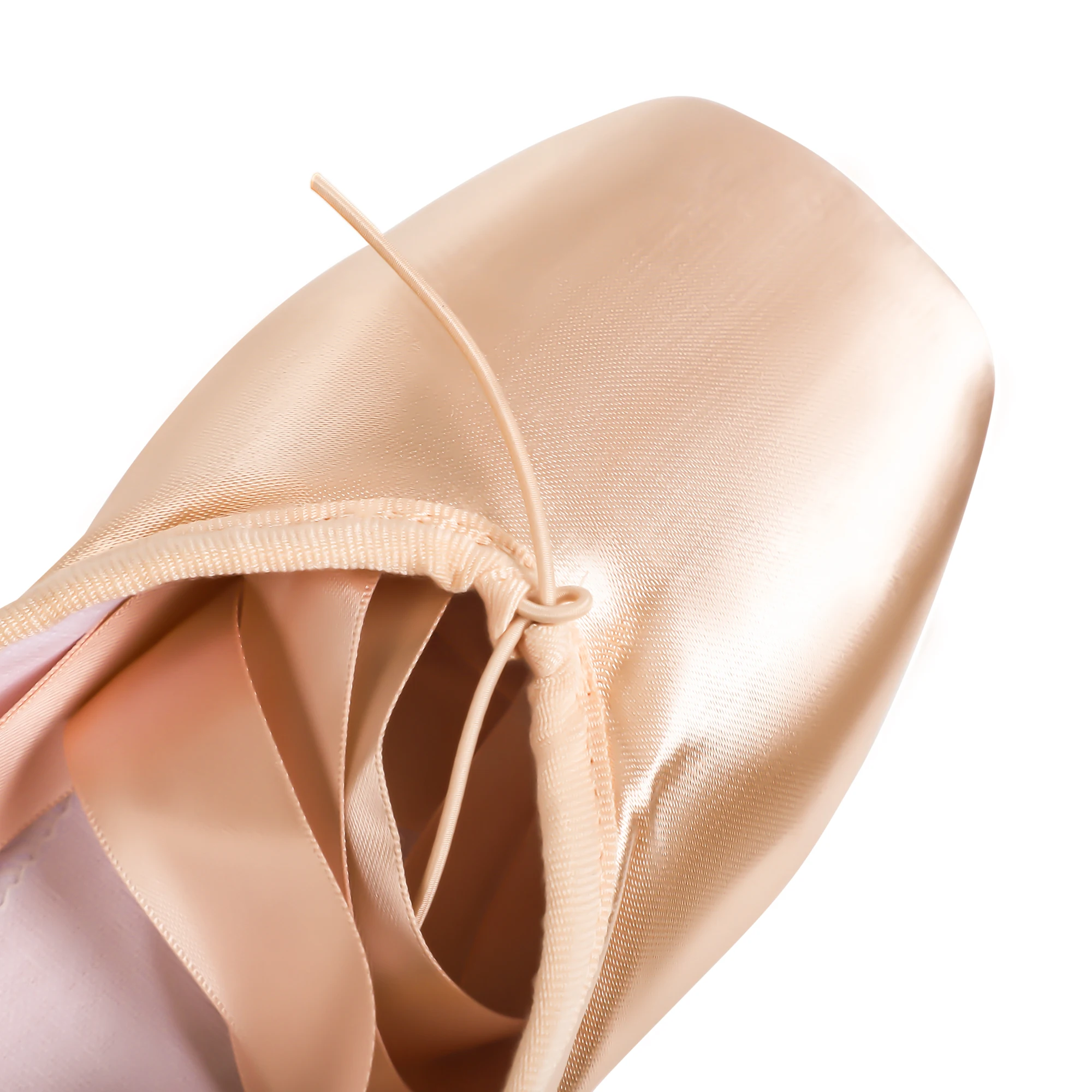 EU and US in Stock Ballet Slippers with Ribbons and Toe Pads for Girls and Women Rose Gold Pointe Dance Shoes