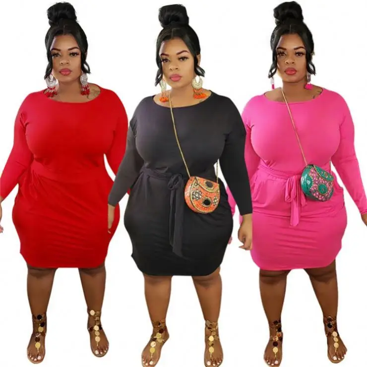 New Feeling Fall Clothing For Women Long Sleeve Solid Color Plus Size Dress 4xl 5xl - Buy Plus Dresses 4xl 5xl,Fall Clothing For Women,Solid Color Dress Product on Alibaba.com
