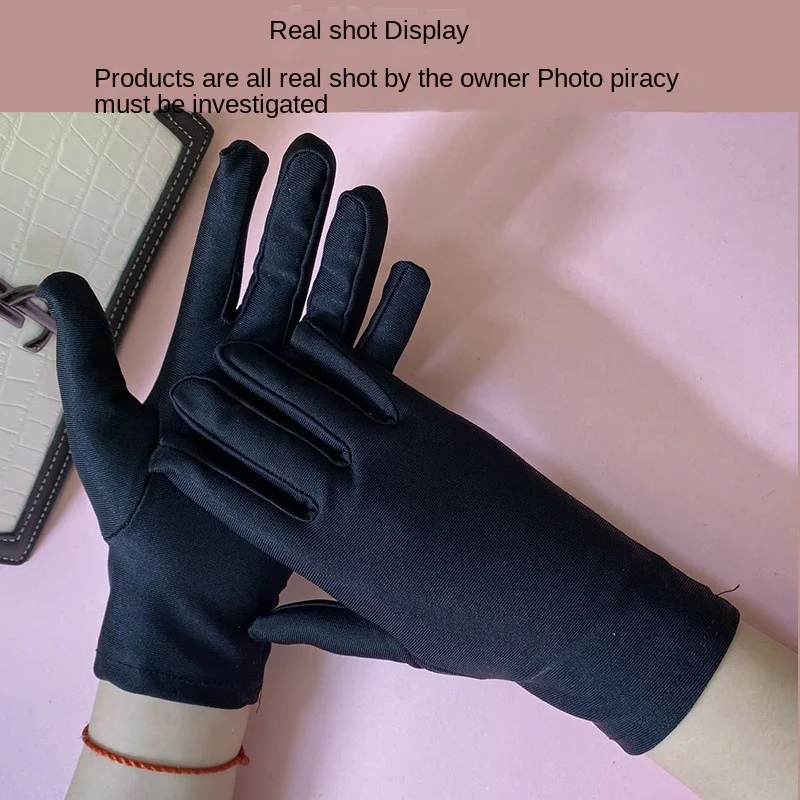 Customspandex Elastic Gloves Etiquette Reception Jewelry Wear White