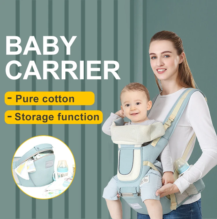 2023 Best Polyester Cotton Ergonomic Baby carrier with HipSeat Carrier 3 In 1 Front Facing Baby Wrap Sling