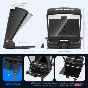 Neewer Mini Teleprompter Smartphone Teleprompter Artifact Video + Remote Control for iPhone Samsung Mirrorless Camera Recording detail image