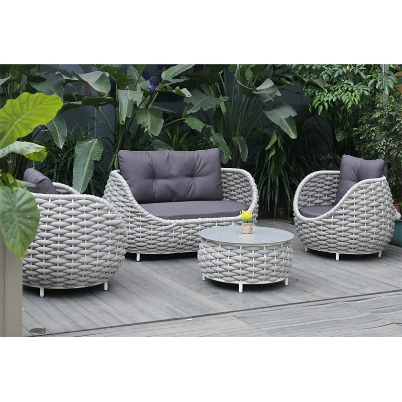 Wholesale Garden Furniture Metal Steel Pe Rattan Wicker Patio Sofa For