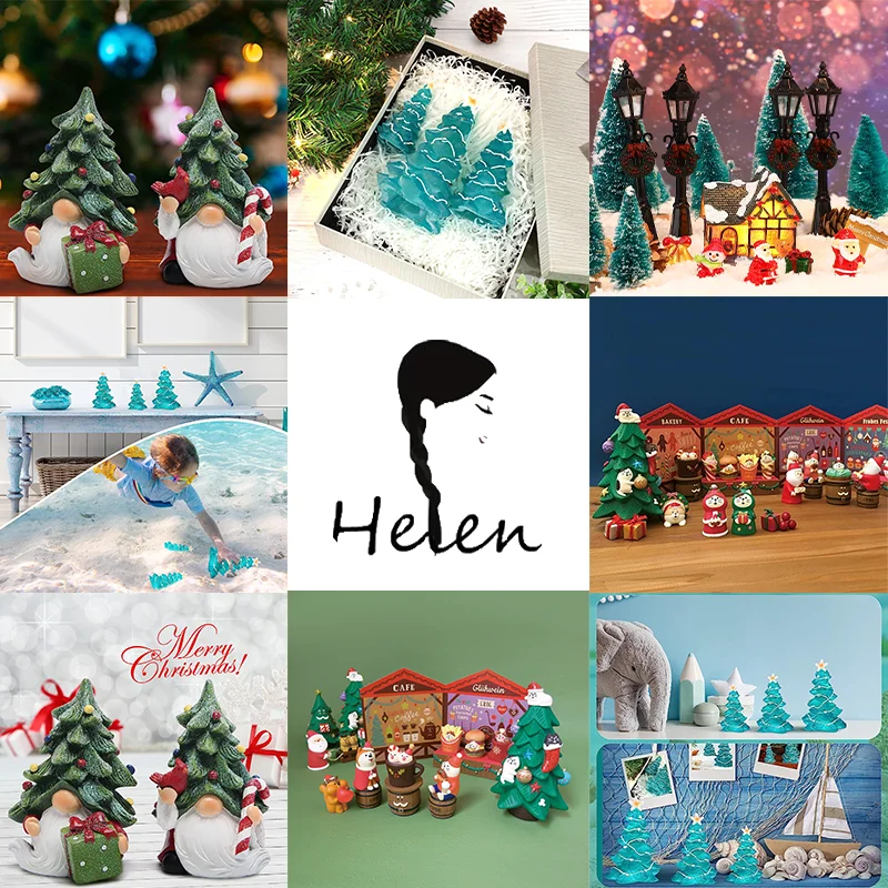 Mini Christmas Tree Christmas Decoration Handmade Desktop Resin Material Home Scene Decoration