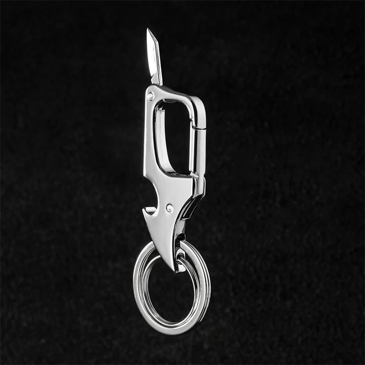 Wedding Silver Gun Color Customize Logo Promotion Gift Metal Beer Bottle Opener Keychain with Mini Knife