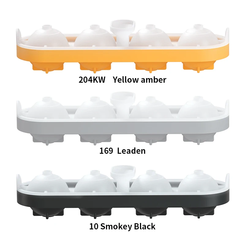 4 Holes 3D Whisky Drink Ice Ball Cube Maker Mold Trays Sphere Square Shapes Silicone Ice Cube Trays Pallet Moldes With Lid