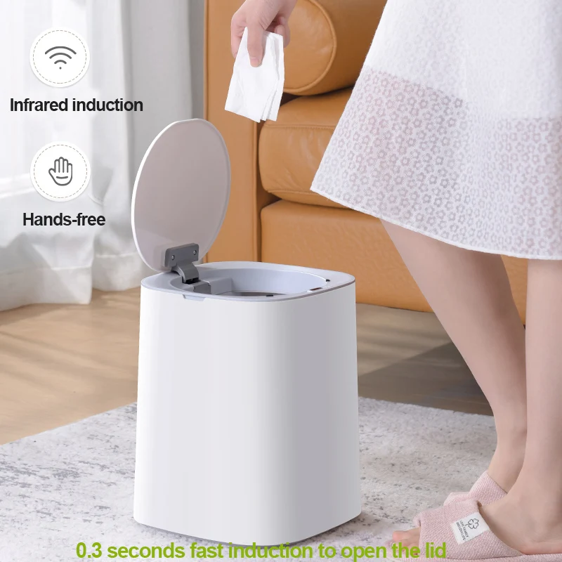 New Plastic Foot Pedal Smart Garbage Bin 11l Smart Waste Bin For