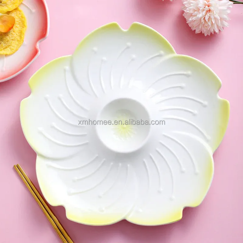 Ceramic Sakura Dish Pottery Porcelain Japanese Sakura Flower Style Big ...