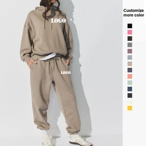 Wholesale Custom logo Plain Women Jogger Sets Unisex Sweatshirts Sets Hoodie and Sweat Pants Set Tracksuit
