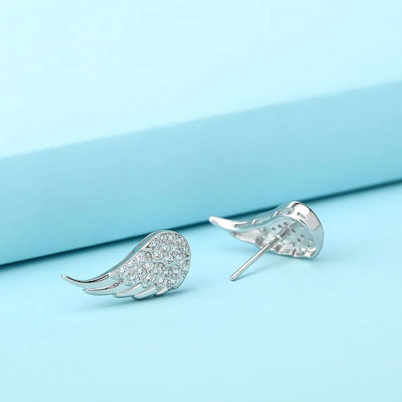 Fashionable 925 Sterling Silver Angel Wings Hypoallergenic Full