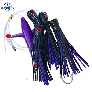 CHEERY Big Game Saltwater Fishing Trolling Topwater Hard Bait 210g 155mm/6inch Rigged Set Mesh Bag Tuna Bird Marlin Teaser Mahi – Popper – view 2