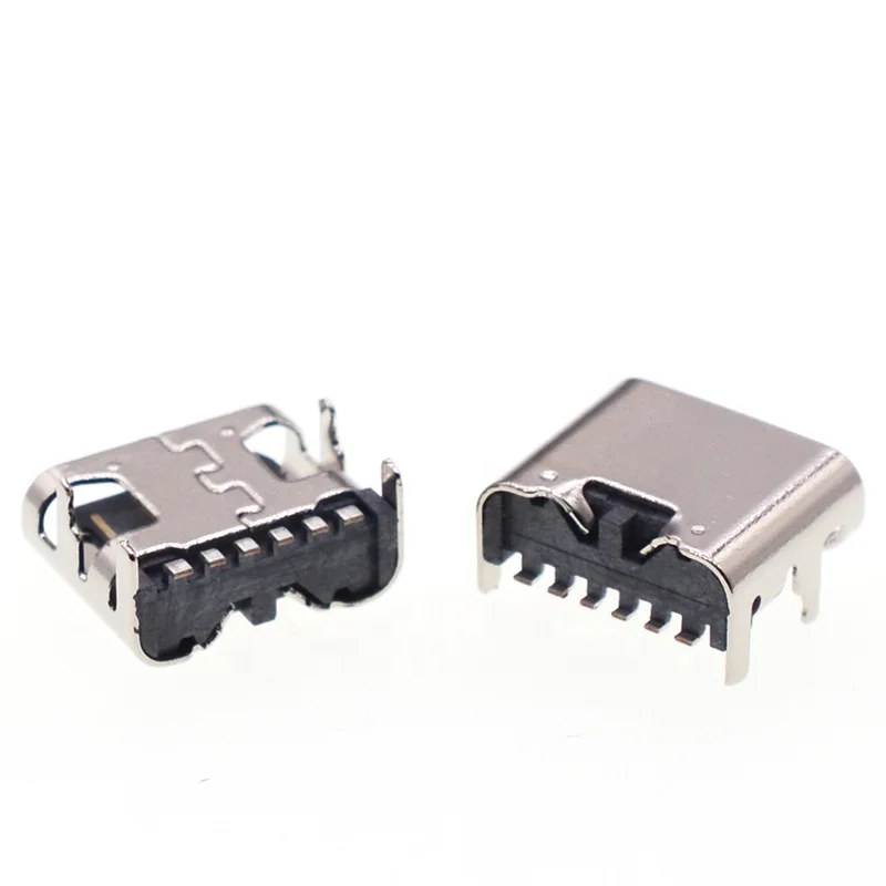 
 Гнездовой разъем Micro USB Type-C 3,1, 6-контактный разъем SMT SMD DIP для зарядки по току  