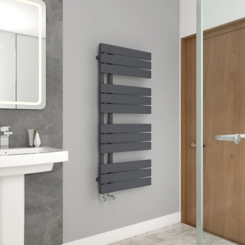 Towel Radiator Grey Wooden Towel Rail Modern Bathroom
