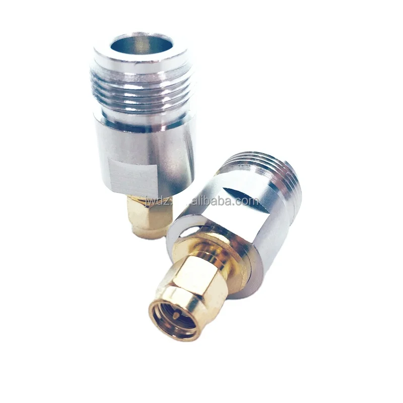 50 ohm brass n female to sma male adaptor