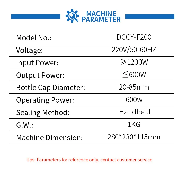 DCGY-F200 Manual Aluminum  Handheld Plastic Glass Bottle Commodity Portable Foil Sealing Machine supplier