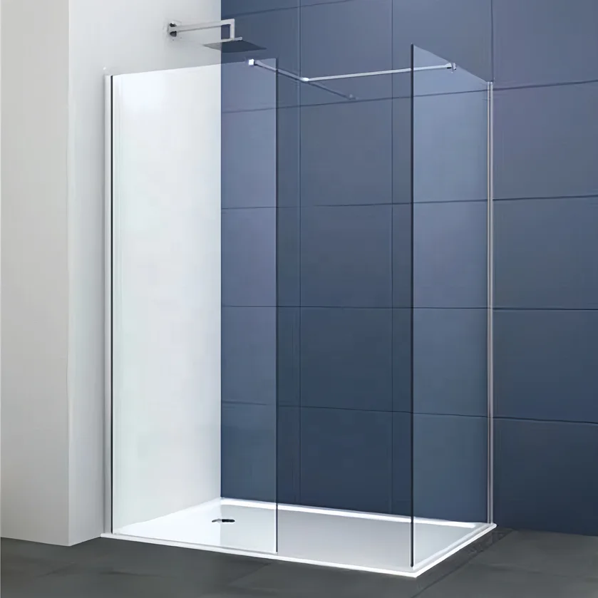 Oumeiga Walk In Shower Screens With Supporting Bar For Wet Rooms Glass