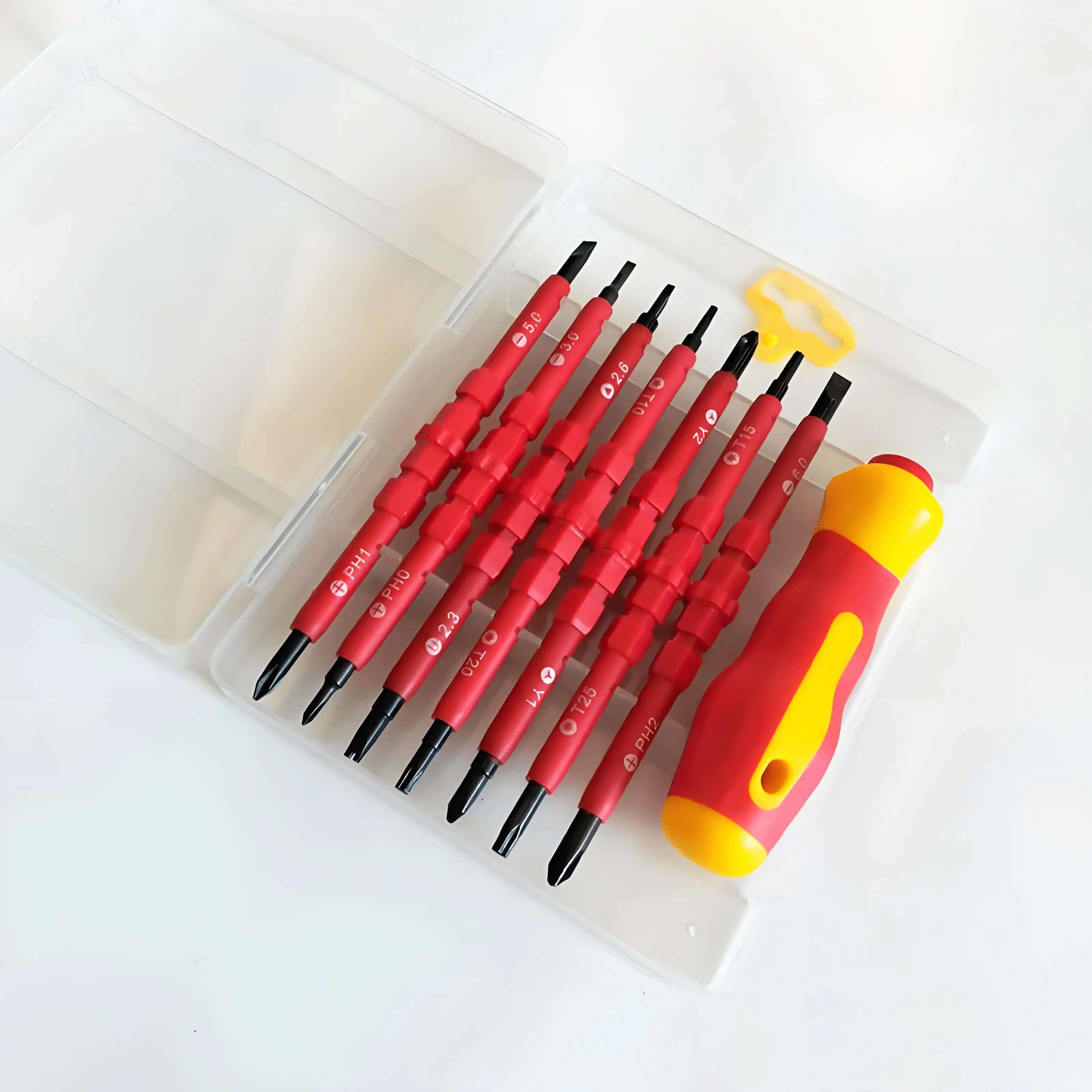 15 in 1 Chrome Vanadium Steel Insulated Screwdriver Set  Double Headed Screwdriver Electrician Repair Manual Screwdriver Set