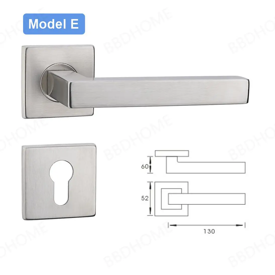 BBDHOME High Quality SS Key Bathroom Escutcheon Stainless Steel Lever Lock Mechanic Door Handle