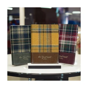 Custom Meeting Notebook Scottish Pattern Journal B5 A5 A6 Tartan Cloth Dairy FSC Lined Paper School Stationery Agenda Planner