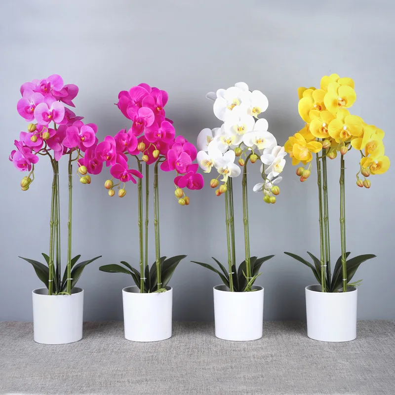Whakano 10 orchidee artificiali, 8 cm, fiori di seta, orchidea, fiori artificiali, orchidea, fiori artificiali, fiori decorativi, fiori di orchidea, per il giorno del Ringraziamento, feste