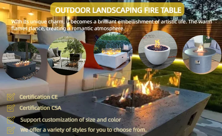 Rectangular Rattan Gas Stove, Steel, Fire Pit - detail 8