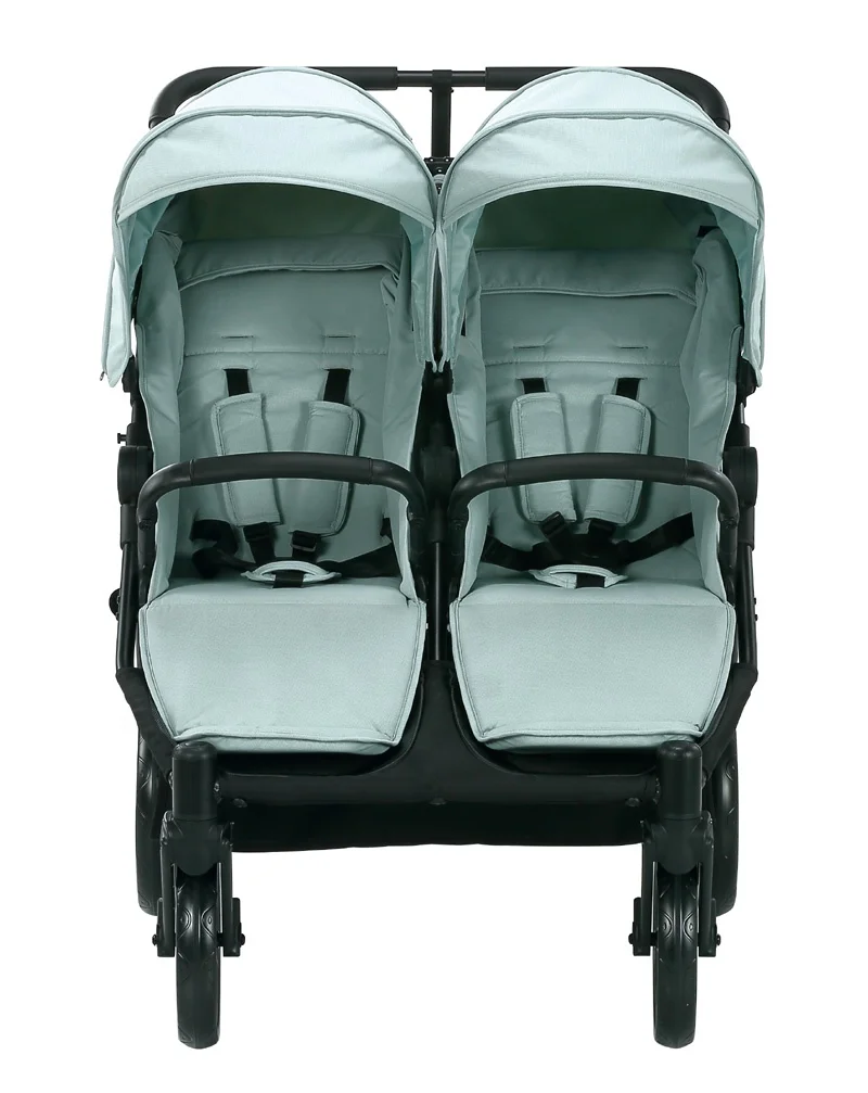 Multi Functional Outer Travel Folding System Twin Baby Stroller 3 in 1 Baby Pram With Carry Cot & Car Seat Four Big PU Wheels