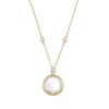 Round white zirconium box necklace-empty box