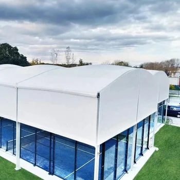 Panoramic padel court roof aluminium removable padel tennis court roof cover