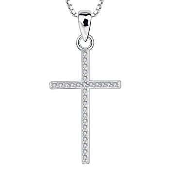 Wholesale Bulk Custom OEM Dainty Iced Out 925 Sterling Silver Religious Christian CZ Diamond Cubic Zirconia Jesus Cross Pendants
