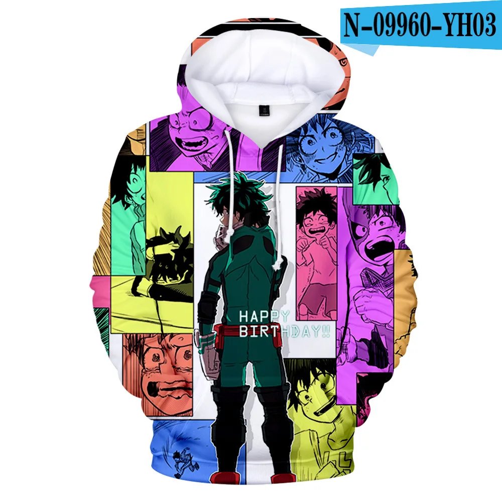 JMSUN My Hero Academia Cosplay Todoroki Anime Hoodies Himiko Toga  Sweatshirts Boku No Hero Academia Izuku Midoriya Casual Streetwear 