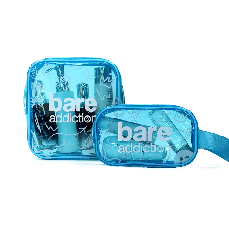 PVC Biodegradable Transparent Cosmetic Pouch for Kids Shopping Travel Bathroom Promotional Travel Ladies Bag
