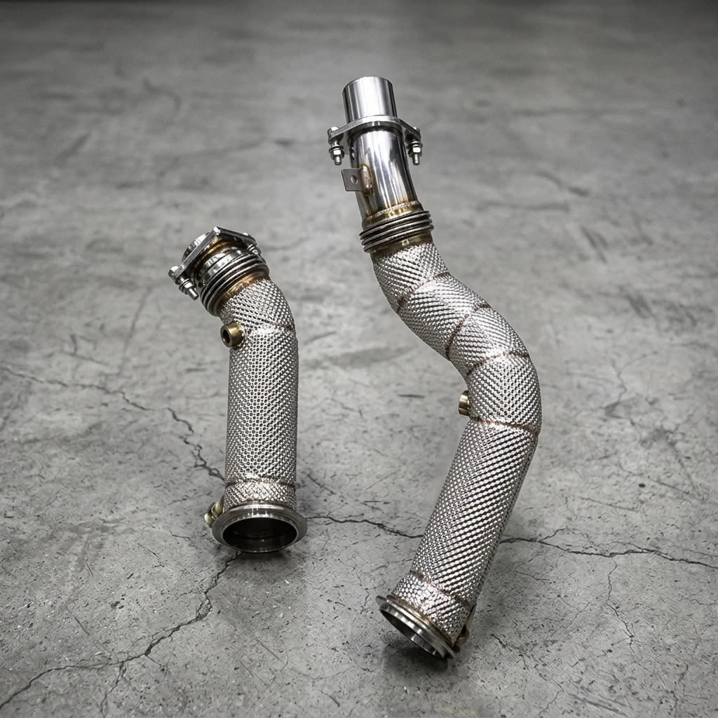 1 Exhaust Downpipe Performance Turbo Pipe For BMW M3 F80 M4 F82 S55 3.0T 2014-2019 SS304 High Flow