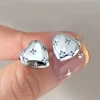 Pendientes de botón de plata