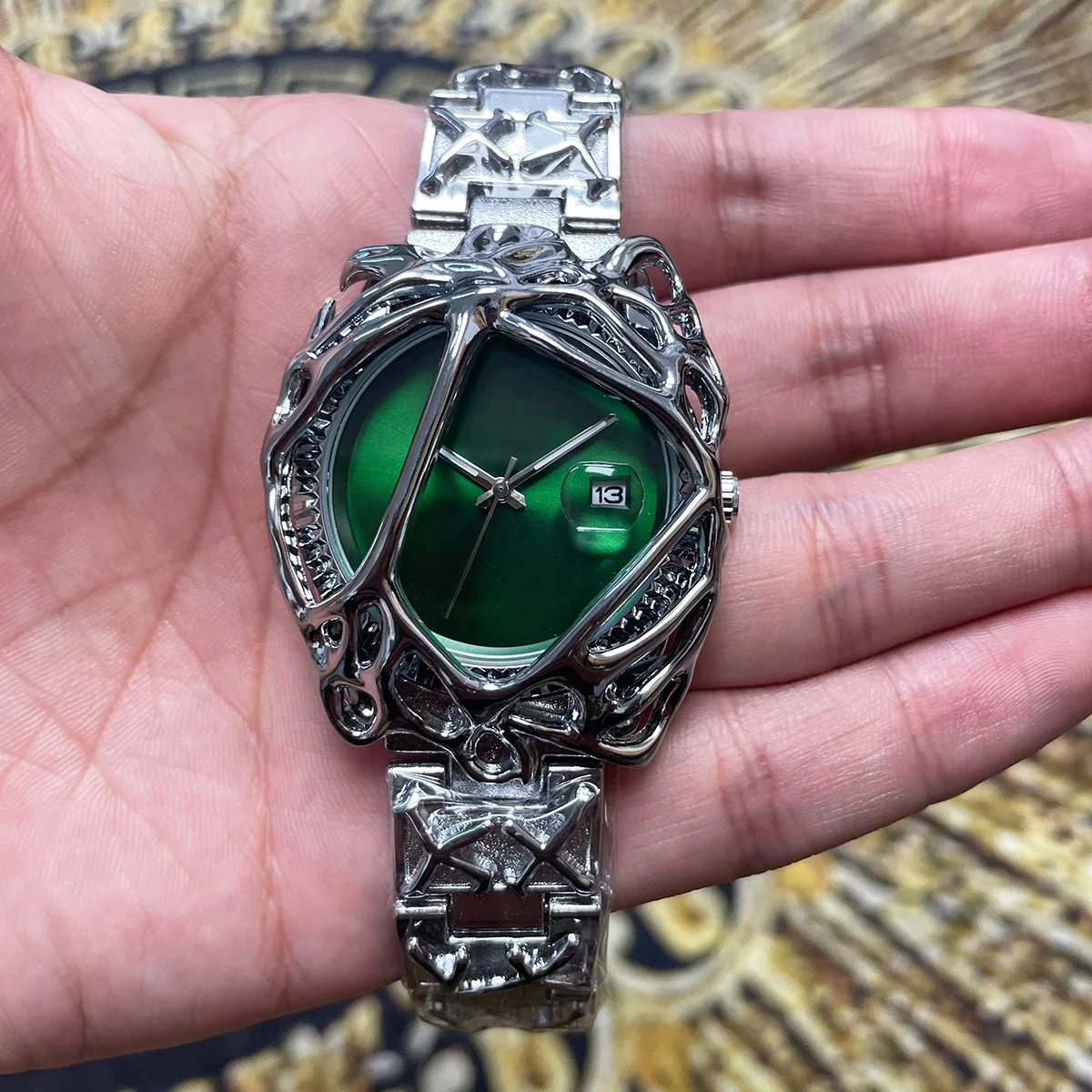 Unique Creative Vantage Y2K Alabaster Twisted Spider Web Watches