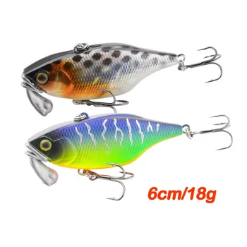 Cheery 60mm/18g Hard Artificial Plastic Bait Sinking VIB Lure Rattle Beads Wobbler for Carp Fishing Printed for Bass Trout Fishi – Hard Lure – view 2