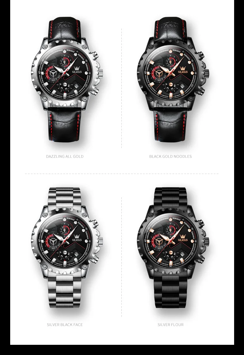 OLEVS 2873 Men Top Brand Luxury Time Quartz Watch Quality Genuine Leather  Men Wristwatch