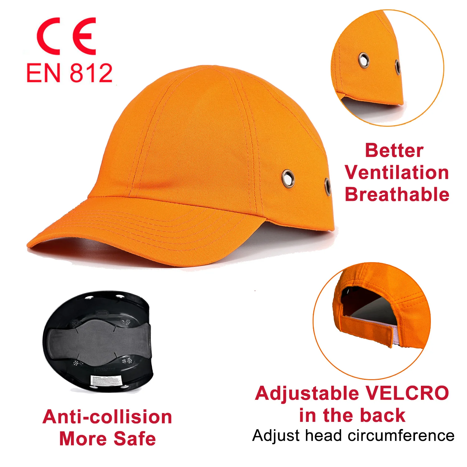 HardCap A1 Bump Cap Black/Gray Short Brim Baseball Style 282-ABS150-12 - View #9