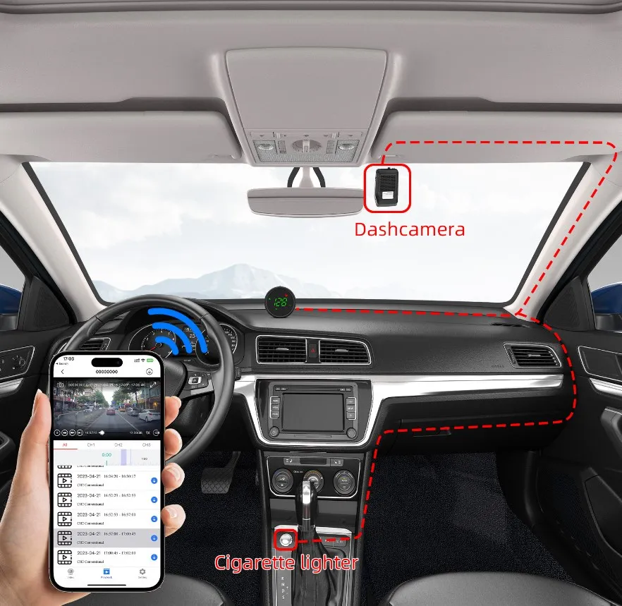 Tenet Dual Lens Dash Cam with HUD - ADAS & GPS Integration