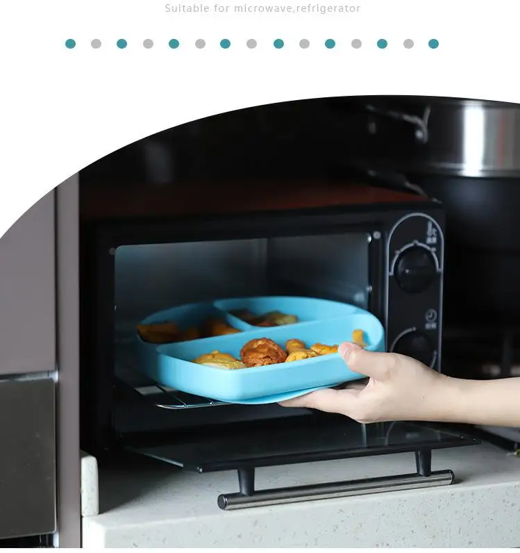 Food Grade Child Feeding Set Children Food Placemat Plate for Infant Silicone Products Manufacturer for Baby Silicone Plate