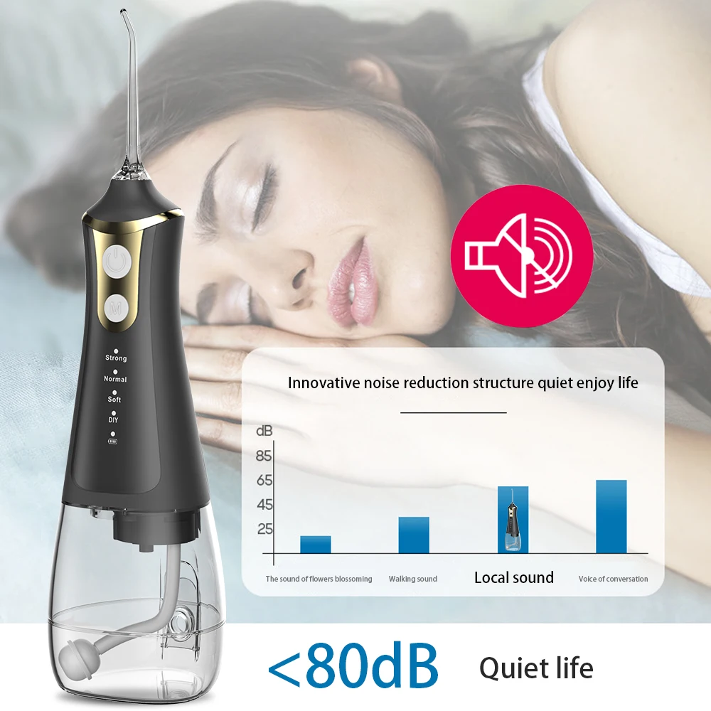 Irrigateur Buccal électrique - Réservoir 300 Ml, Pression 40-130 PSI, étanche IPX6 - Neuf